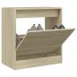 Preview: ARDEBO.de - Schuhschrank Sonoma-Eiche 60x34x63,5 cm Holzwerkstoff