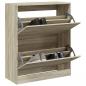 Preview: ARDEBO.de - Schuhschrank Sonoma-Eiche 80x34x96,5 cm Holzwerkstoff