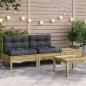 Preview: ARDEBO.de - Gartensofa mit Kissen und Hocker 2-Sitzer