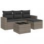 Preview: 5-tlg. Garten-Sofagarnitur mit Kissen Grau Poly Rattan