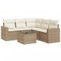 Preview: 6-tlg. Garten-Sofagarnitur mit Kissen Beige Poly Rattan