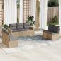 Preview: ARDEBO.de - 7-tlg. Garten-Sofagarnitur mit Kissen Beige Poly Rattan