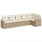 Preview: 6-tlg. Garten-Sofagarnitur mit Kissen Beige Poly Rattan