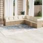 Preview: ARDEBO.de - 9-tlg. Garten-Sofagarnitur mit Kissen Beige Poly Rattan