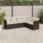 Preview: ARDEBO.de - 6-tlg. Garten-Sofagarnitur mit Kissen Braun Poly Rattan