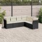 Preview: ARDEBO.de - 6-tlg. Garten-Sofagarnitur mit Kissen Schwarz Poly Rattan