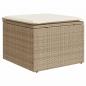 Preview: Gartenhocker mit Kissen Beige 55x55x37 cm Poly Rattan