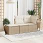 Preview: Gartenhocker mit Kissen Beige 55x55x37 cm Poly Rattan