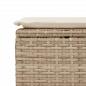 Preview: Gartenhocker mit Kissen Beige 55x55x37 cm Poly Rattan