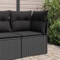 Preview: ARDEBO.de - Garten-Ecksofa mit Kissen Schwarz Poly Rattan