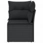 Preview: Garten-Ecksofa mit Kissen Schwarz Poly Rattan