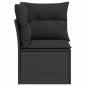 Preview: Garten-Ecksofa mit Kissen Schwarz Poly Rattan