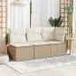 Preview: Garten-Ecksofa mit Kissen Beige Poly Rattan