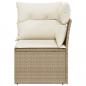 Preview: Garten-Ecksofa mit Kissen Beige Poly Rattan