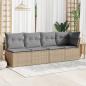 Preview: Gartensofa mit Kissen 4-Sitzer Beige Poly Rattan