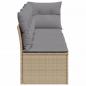 Preview: Gartensofa mit Kissen 4-Sitzer Beige Poly Rattan