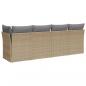 Preview: Gartensofa mit Kissen 4-Sitzer Beige Poly Rattan