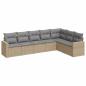 Preview: 7-tlg. Garten-Sofagarnitur mit Kissen Beige Poly Rattan