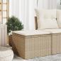 Preview: ARDEBO.de - Gartenhocker mit Kissen Beige 55x55x37 cm Poly Rattan