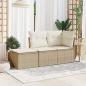 Preview: Gartenhocker mit Kissen Beige 55x55x37 cm Poly Rattan