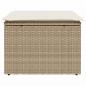 Preview: Gartenhocker mit Kissen Beige 55x55x37 cm Poly Rattan