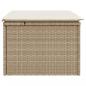 Preview: Gartenhocker mit Kissen Beige 55x55x37 cm Poly Rattan