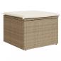 Preview: Gartenhocker mit Kissen Beige 55x55x37 cm Poly Rattan