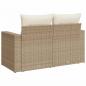 Preview: Gartensofa mit Kissen 2-Sitzer Beige Poly Rattan