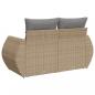 Preview: Gartensofa mit Kissen 2-Sitzer Beige Poly Rattan