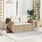 Preview: Gartensofa mit Kissen 2-Sitzer Beige Poly Rattan