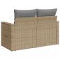 Preview: Gartensofa mit Kissen 2-Sitzer Beige Poly Rattan