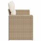 Preview: Gartensofa mit Kissen 2-Sitzer Beige Poly Rattan