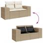 Preview: Gartensofa mit Kissen 2-Sitzer Beige Poly Rattan