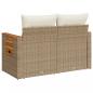 Preview: Gartensofa mit Kissen 2-Sitzer Beige Poly Rattan