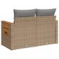 Preview: Gartensofa mit Kissen 2-Sitzer Beige Poly Rattan