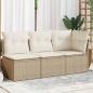 Preview: ARDEBO.de - Gartensofa mit Kissen 3-Sitzer Beige Poly Rattan