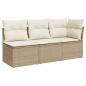 Preview: Gartensofa mit Kissen 3-Sitzer Beige Poly Rattan