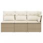 Preview: Gartensofa mit Kissen 3-Sitzer Beige Poly Rattan