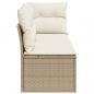 Preview: Gartensofa mit Kissen 3-Sitzer Beige Poly Rattan