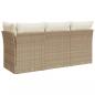 Preview: Gartensofa mit Kissen 3-Sitzer Beige Poly Rattan