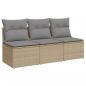 Preview: Gartensofa mit Kissen 3-Sitzer Beige Poly Rattan