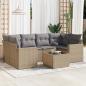 Preview: ARDEBO.de - 7-tlg. Garten-Sofagarnitur mit Kissen Beige Poly Rattan