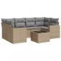 Preview: 7-tlg. Garten-Sofagarnitur mit Kissen Beige Poly Rattan