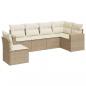 Preview: 6-tlg. Garten-Sofagarnitur mit Kissen Beige Poly Rattan