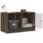 Preview: TV-Schrank mit Glastüren Braun Eichen-Optik 68x37x42 cm