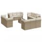 Preview: 13-tlg. Garten-Sofagarnitur mit Kissen Beige Poly Rattan