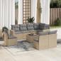 Preview: ARDEBO.de - 9-tlg. Garten-Sofagarnitur mit Kissen Beige Poly Rattan