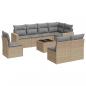 Preview: 9-tlg. Garten-Sofagarnitur mit Kissen Beige Poly Rattan