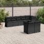 Preview: ARDEBO.de - 8-tlg. Garten-Sofagarnitur mit Kissen Schwarz Poly Rattan