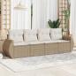 Preview: ARDEBO.de - 4-tlg. Garten-Sofagarnitur mit Kissen Beige Poly Rattan